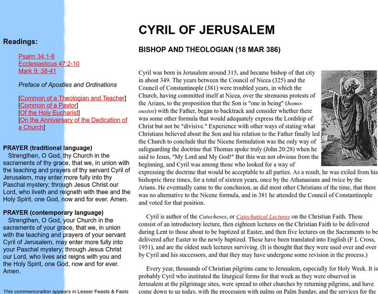 Cyril of Jerusalem: Bishop and Theologian Handout