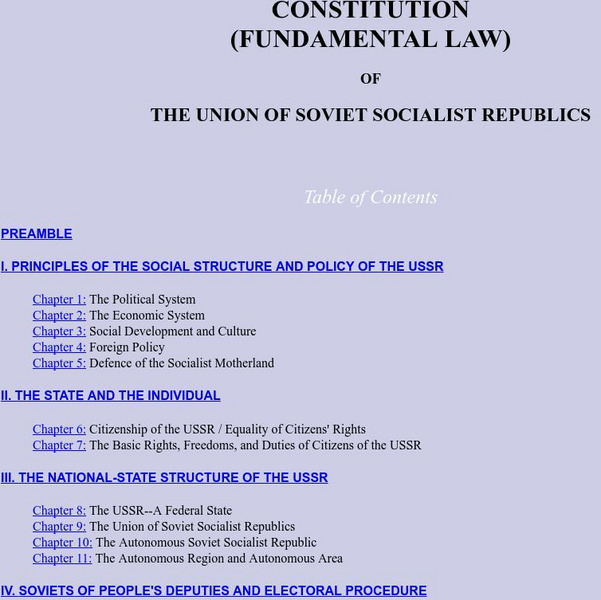 1977 Constitution of the Soviet Union Primary