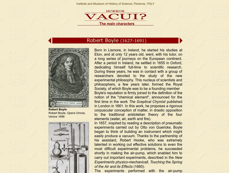 Horror Vacui: Robert Boyle Handout Horror Vacui: Robert Boyle Handout