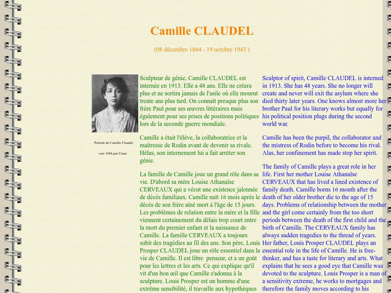 Genealogical Center of Champagne: Camille Claudel Handout