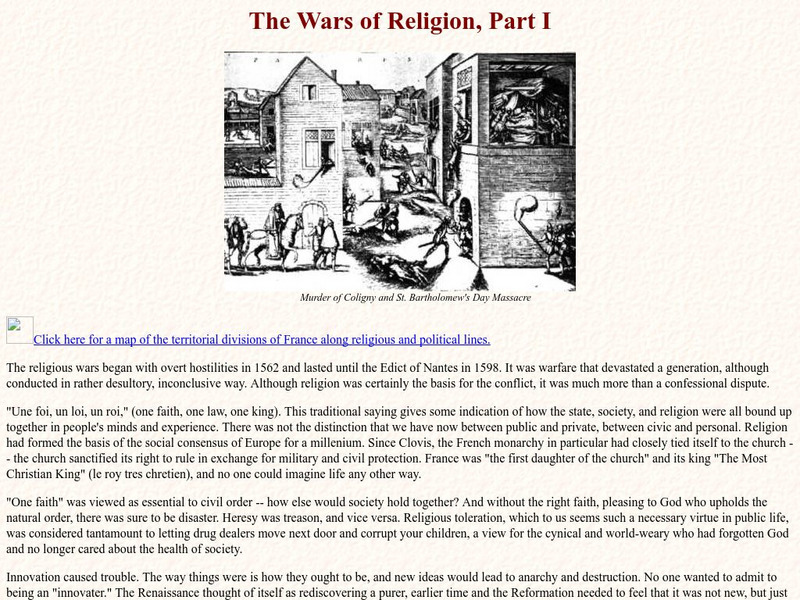 Le Poulet Gauche: Wars of Religion Handout Le Poulet Gauche: Wars of Religion Handout