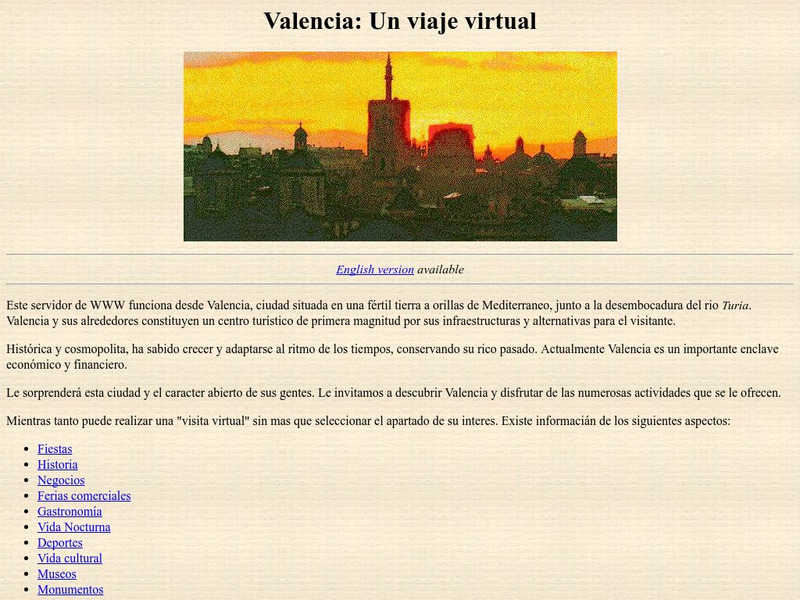 Universidad Politecnica De Valencia: Valencia, Un Viaje Virtual Website