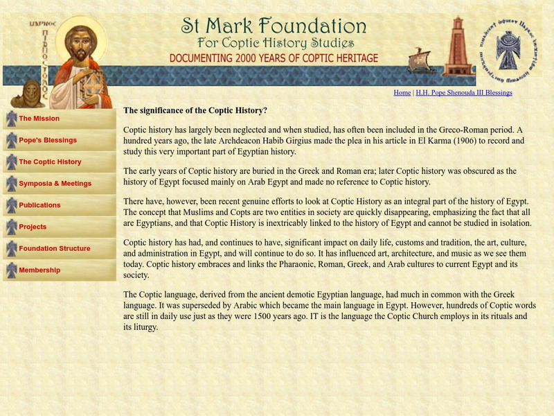 St. Mark Foundation: Spread of Christianity to Egypt Article St. Mark Foundation: Spread of Christianity to Egypt Article