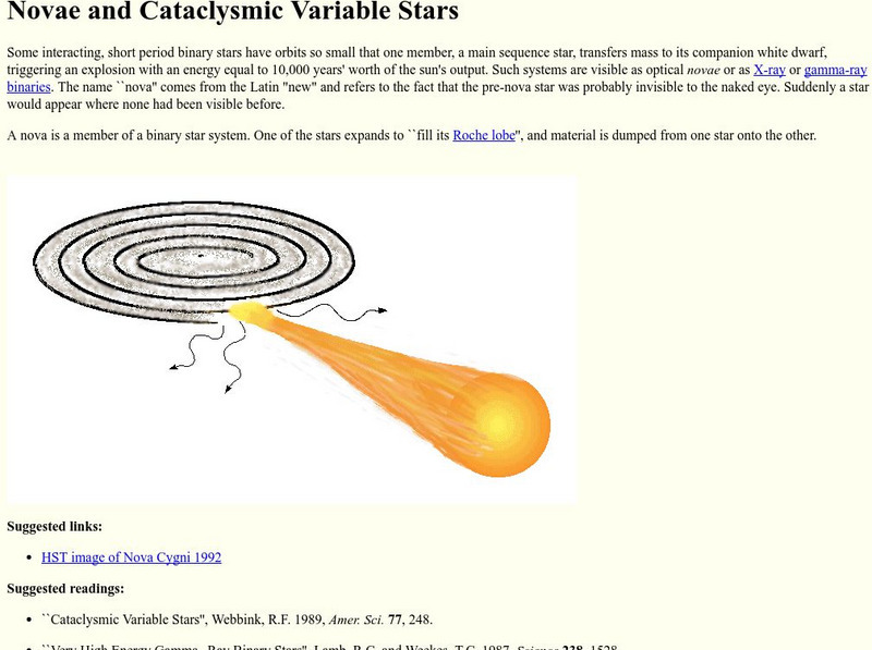 Cornell University: Astronomy: Novae and Cataclysmic Variable Stars Website Cornell University: Astronomy: Novae and Cataclysmic Variable Stars Website