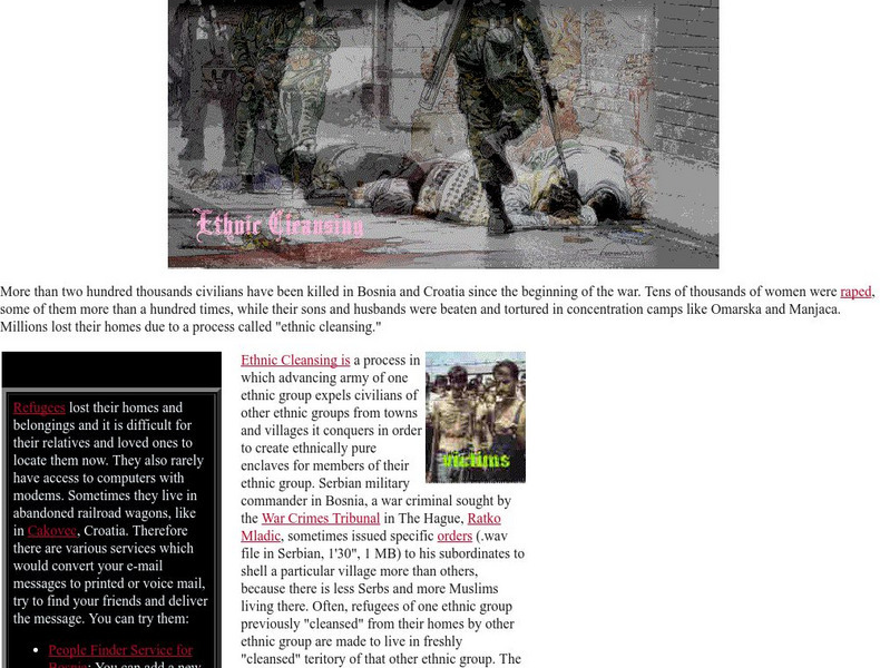 The Balkans Pages: Ethnic Cleansing Website The Balkans Pages: Ethnic Cleansing Website
