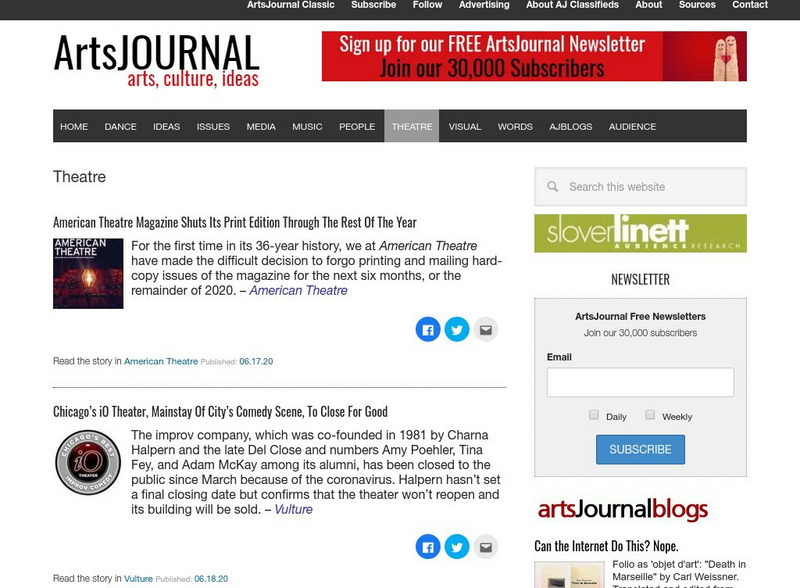 Arts Journal: Theater Page Website Arts Journal: Theater Page Website