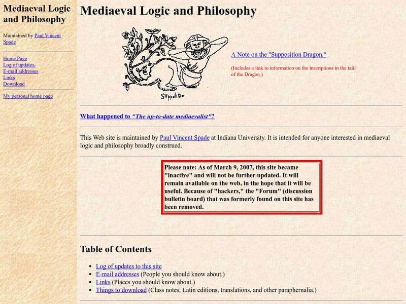 Indiana University: Medieval Logic and Philosophy Website Indiana University: Medieval Logic and Philosophy Website