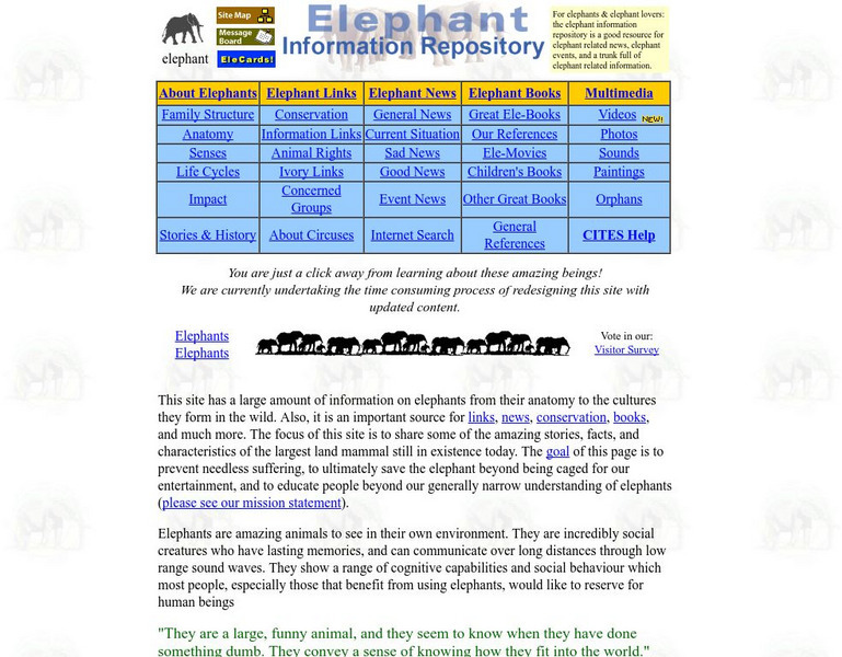 Elephant Information Repository Website Elephant Information Repository Website