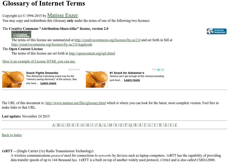 Glossary of Internet Terms Handout Glossary of Internet Terms Handout