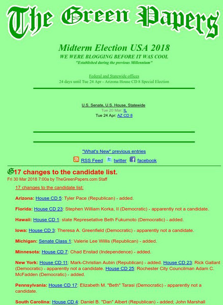 The Green Papers Website The Green Papers Website
