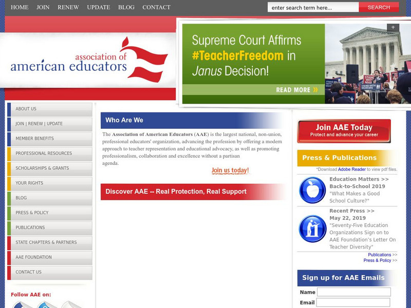 Association of American Educators (Aae) Website Association of American Educators (Aae) Website