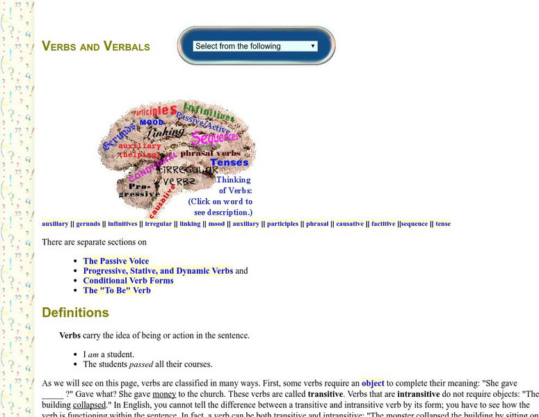 Guide to Grammar and Writing: Verbs and Verbals Handout Guide to Grammar and Writing: Verbs and Verbals Handout