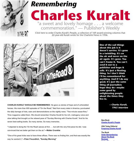 Remembering Charles Kuralt Website Remembering Charles Kuralt Website