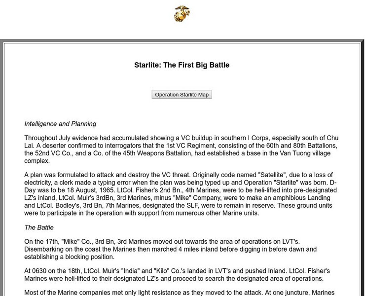 Marine Zone: Starlite the First Big Battle Handout