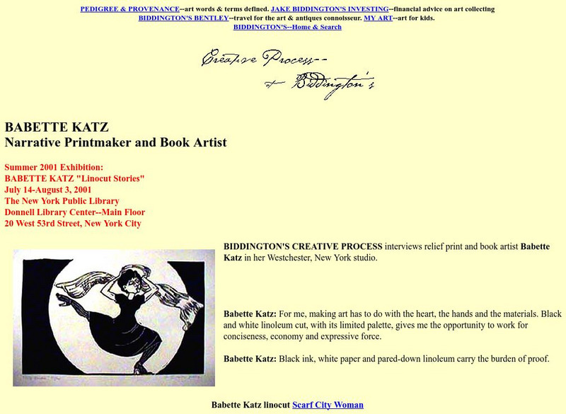 Biddington's Art Galleries: Babette Katz Graphic