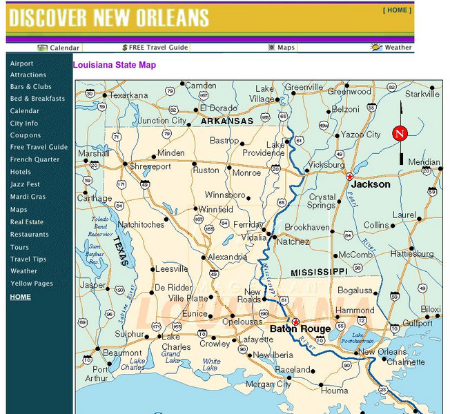Map of the State of Louisiana Graphic Map of the State of Louisiana Graphic