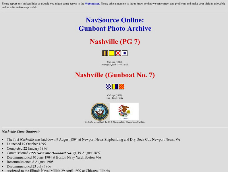 Gunboat Photo Archive: Nashville (Pg 7) / Ex Gunboat No. 7 Primary