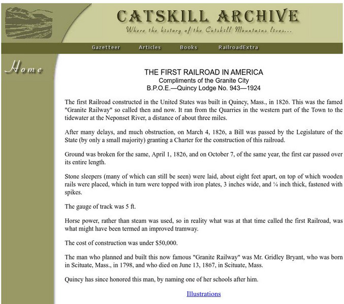 Railroad Extra: The First Railroad in America Handout Railroad Extra: The First Railroad in America Handout