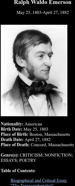 Biography: Ralph Waldo Emerson Website Biography: Ralph Waldo Emerson Website
