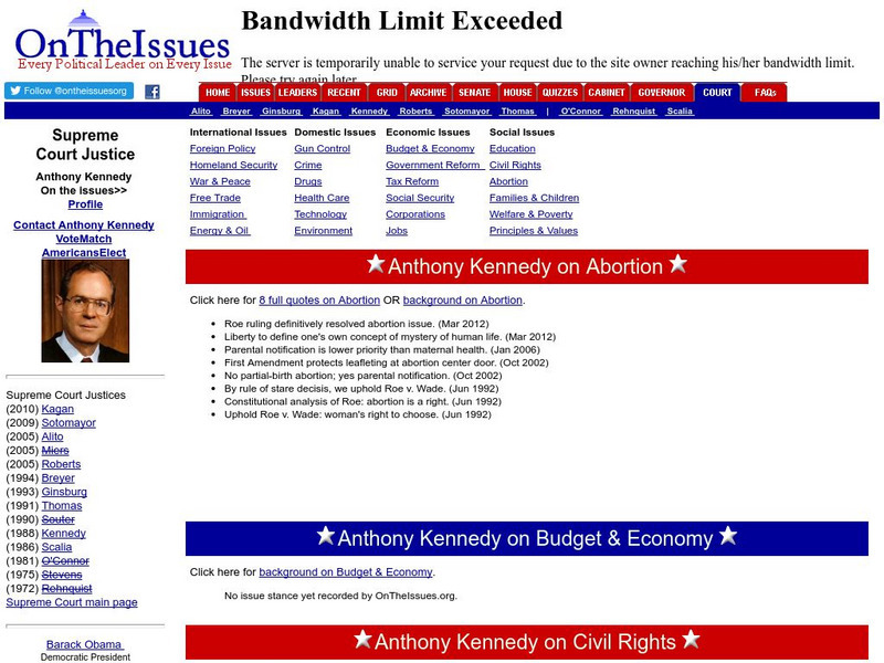 Anthony Kennedy on Issues Website Anthony Kennedy on Issues Website