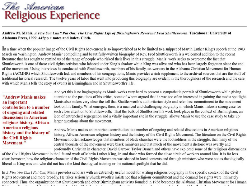 The Civil Rights Life of Birmingham's Fred Shuttlesworth Article The Civil Rights Life of Birmingham's Fred Shuttlesworth Article