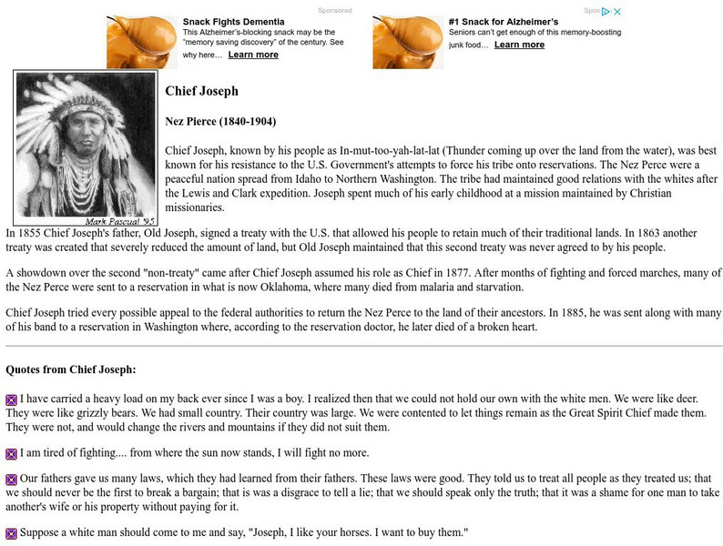 Powerful People: Chief Joseph, Nez Perce (1840 1904) Primary