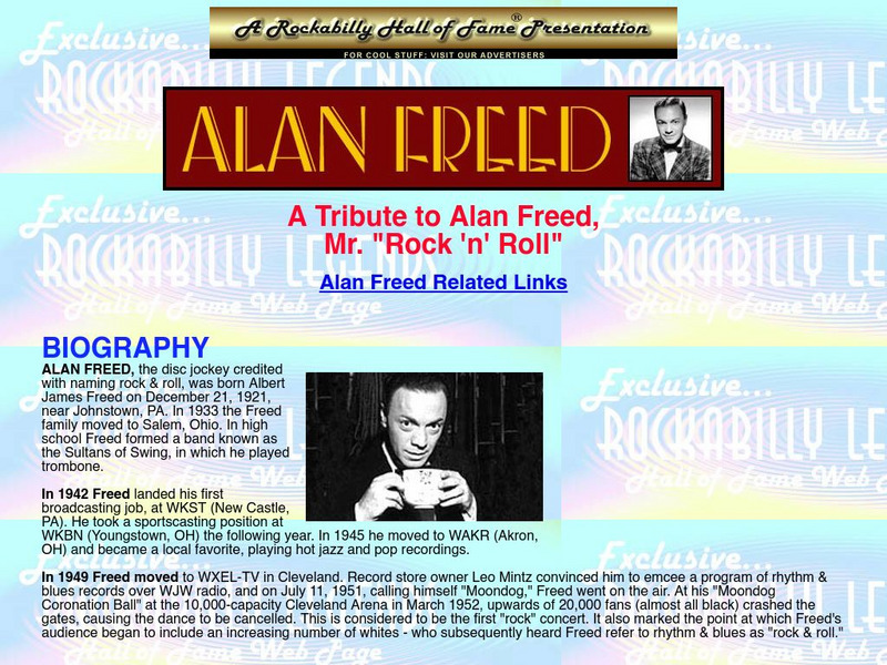 Rhof: A Tribute to Alan Freed, Mr. "Rock 'N' Roll" Handout Rhof: A Tribute to Alan Freed, Mr. "Rock 'N' Roll" Handout