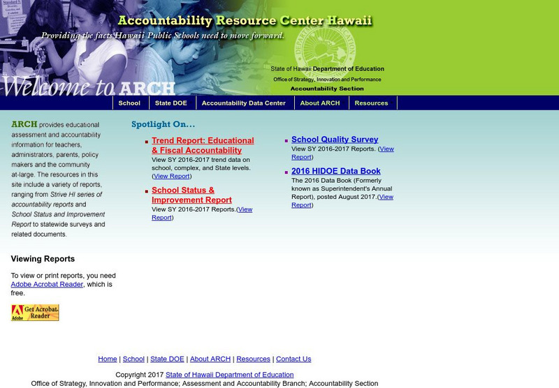 Hde: Accountability Resource Center Hawaii Website
