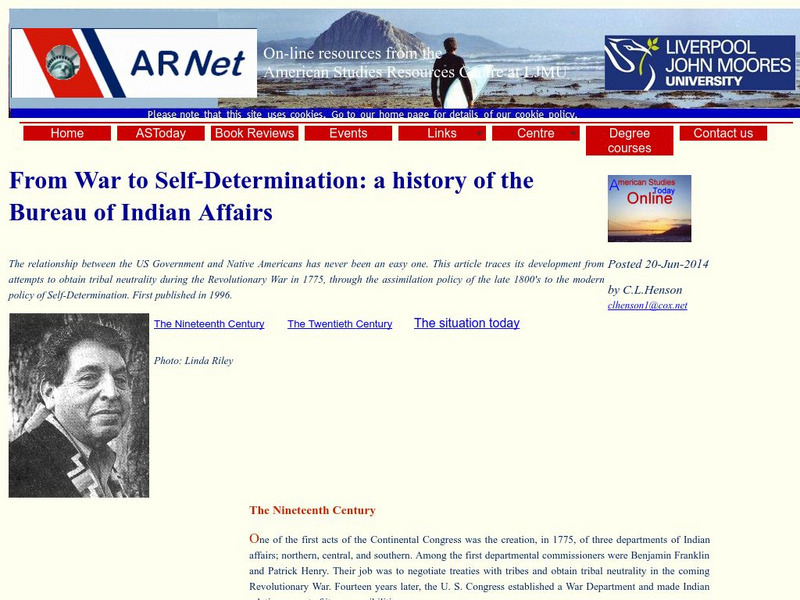 Arnet: A History of the Bureau of Indian Affairs Handout Arnet: A History of the Bureau of Indian Affairs Handout