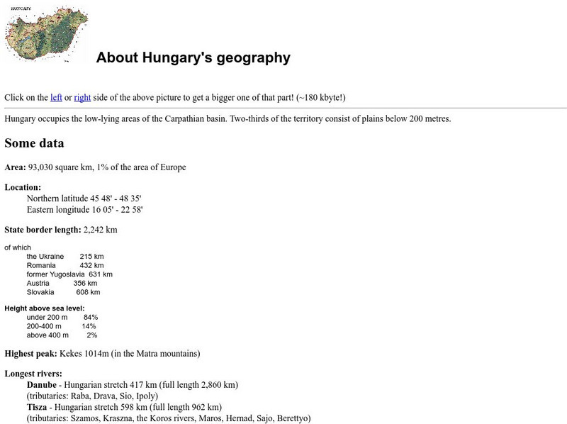 Budapest University: About Hungary's Geography Handout Budapest University: About Hungary's Geography Handout