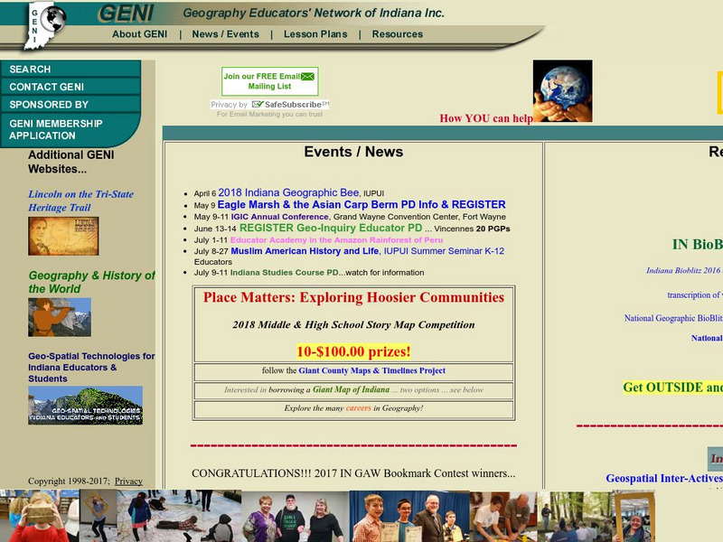 Indiana/geography Educators' Network of Indiana Inc. Website Indiana/geography Educators' Network of Indiana Inc. Website