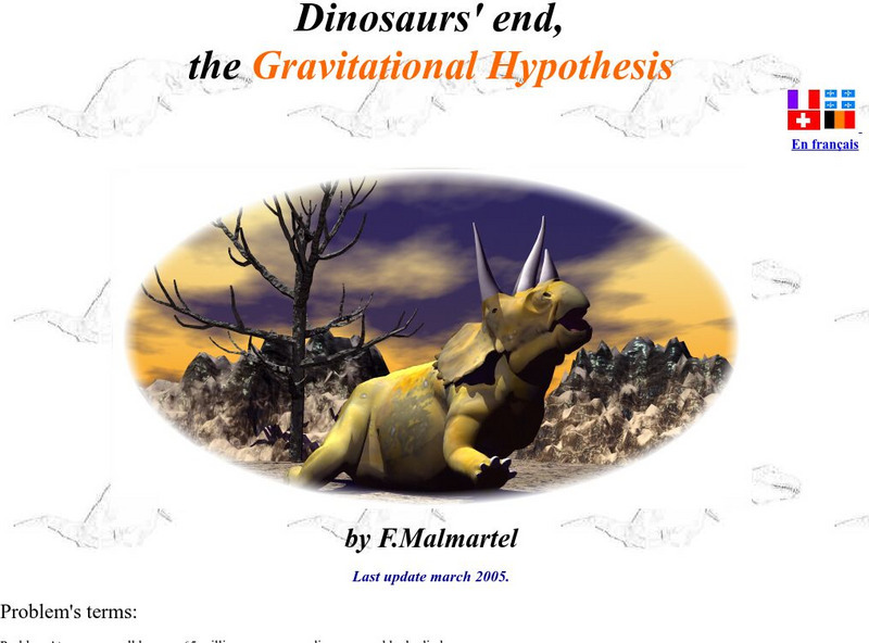 Dinosaurs' End, the Gravitational Hypothesis Website Dinosaurs' End, the Gravitational Hypothesis Website