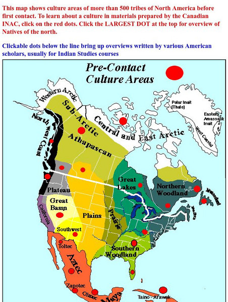 Pre Contact Culture Areas (Map) Graphic
