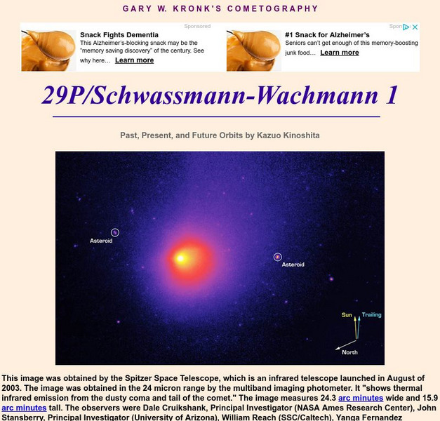 Cometography.com: 29 P/schwassmann Wachmann 1 Handout Cometography.com: 29 P/schwassmann Wachmann 1 Handout