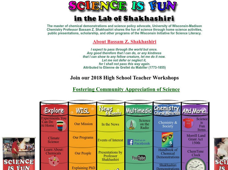 University of Wisconsin: Science Is Fun Website University of Wisconsin: Science Is Fun Website