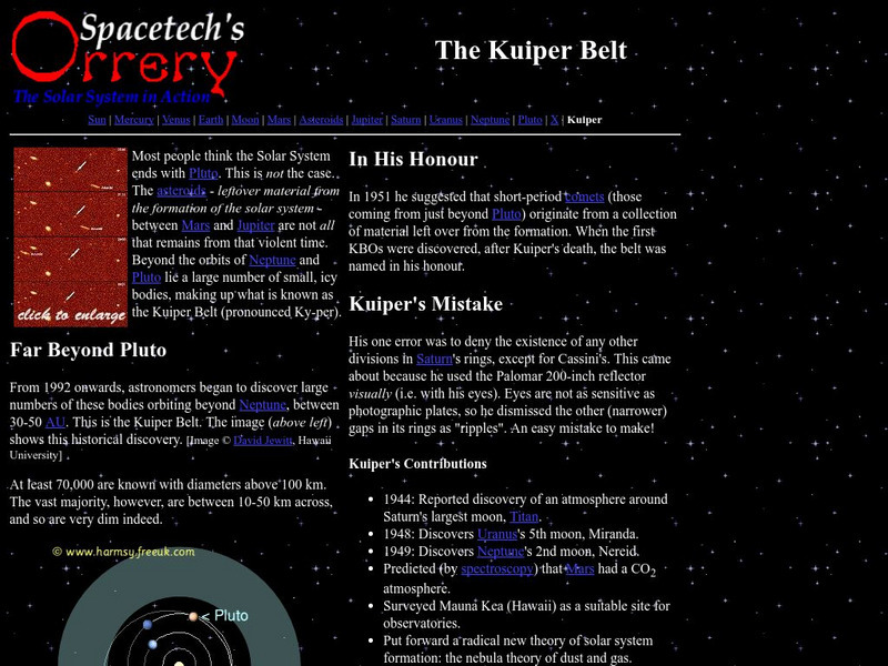 Spacetech's Orrery: The Kuiper Belt Website Spacetech's Orrery: The Kuiper Belt Website