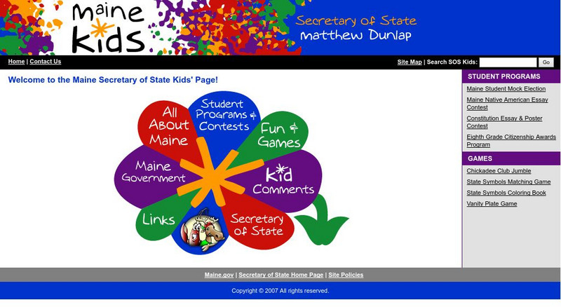 Maine Secretary of State Kids' Page Website Maine Secretary of State Kids' Page Website