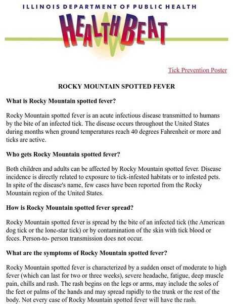 Rocky Mountain Spotted Fever Handout Rocky Mountain Spotted Fever Handout