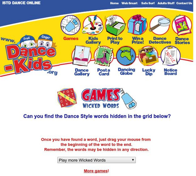 Wicked Words Games: All About Dance Interactive