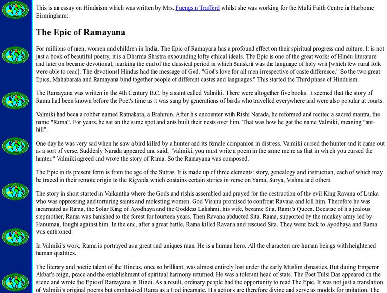 The Epic of Ramayana Handout The Epic of Ramayana Handout
