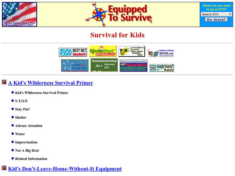 Equipped to Survive: Survival for Kids Website Equipped to Survive: Survival for Kids Website