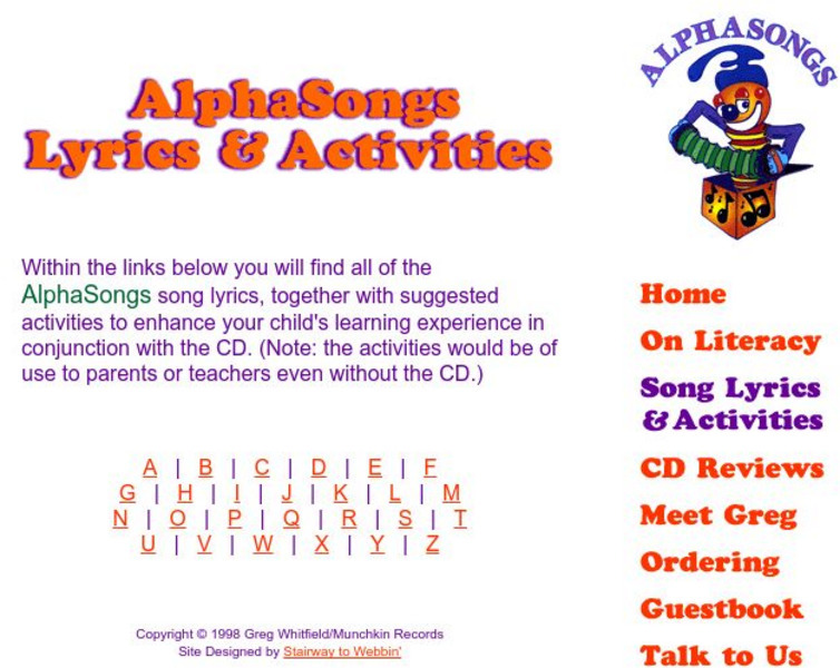 Alphasongs: Lyrics and Activities Unit Plan Alphasongs: Lyrics and Activities Unit Plan