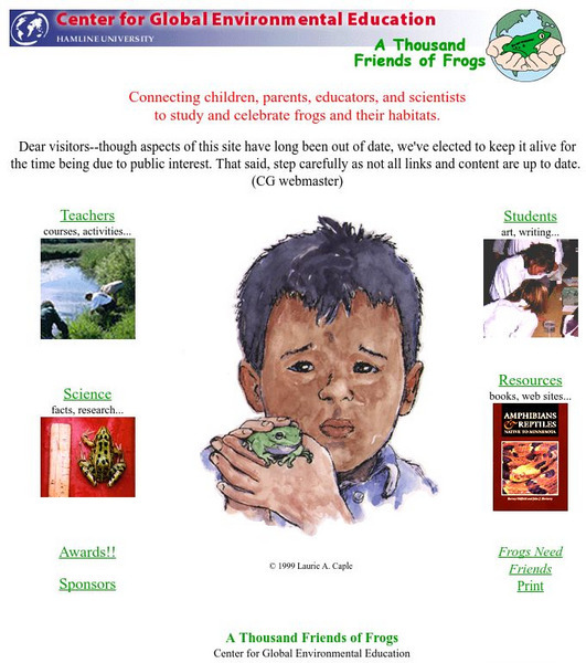 Center for Global Environmental Education: A Thousand Friends of Frogs Website Center for Global Environmental Education: A Thousand Friends of Frogs Website