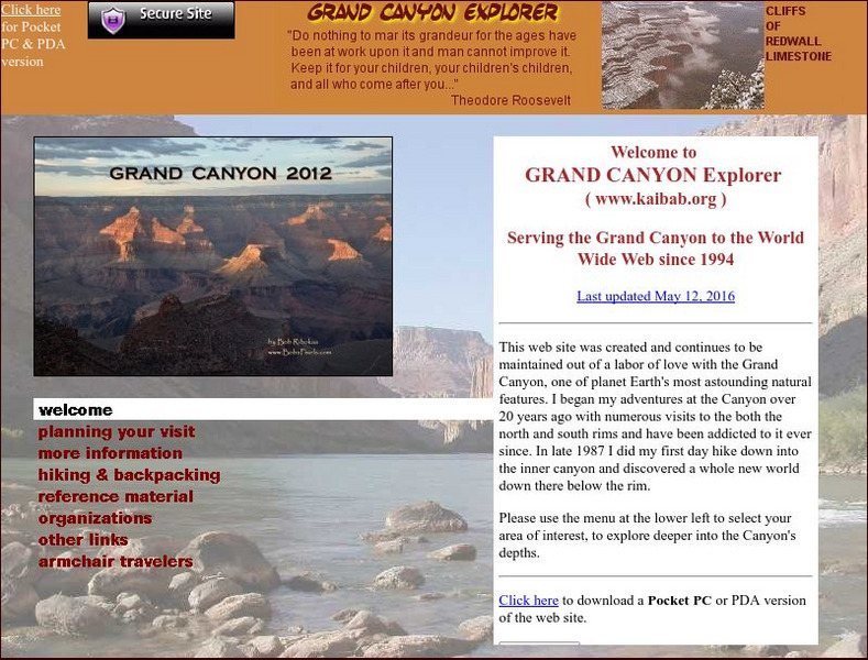 Grand Canyon Explorer Website