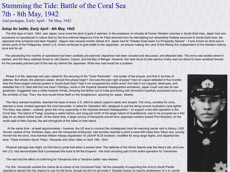 Stemming the Tide: Battle of the Coral Sea Website Stemming the Tide: Battle of the Coral Sea Website