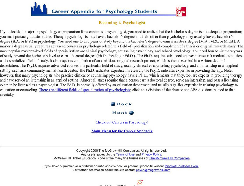 Becoming a Psychologist Activity Becoming a Psychologist Activity