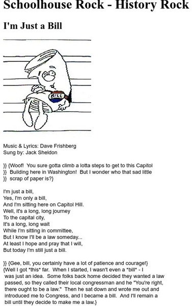 I M Just A Bill Schoolhouse Rock Lyrics Schoolhouse Rock: I'm Just a Bill Primary for 3rd - 5th Grade | Lesson