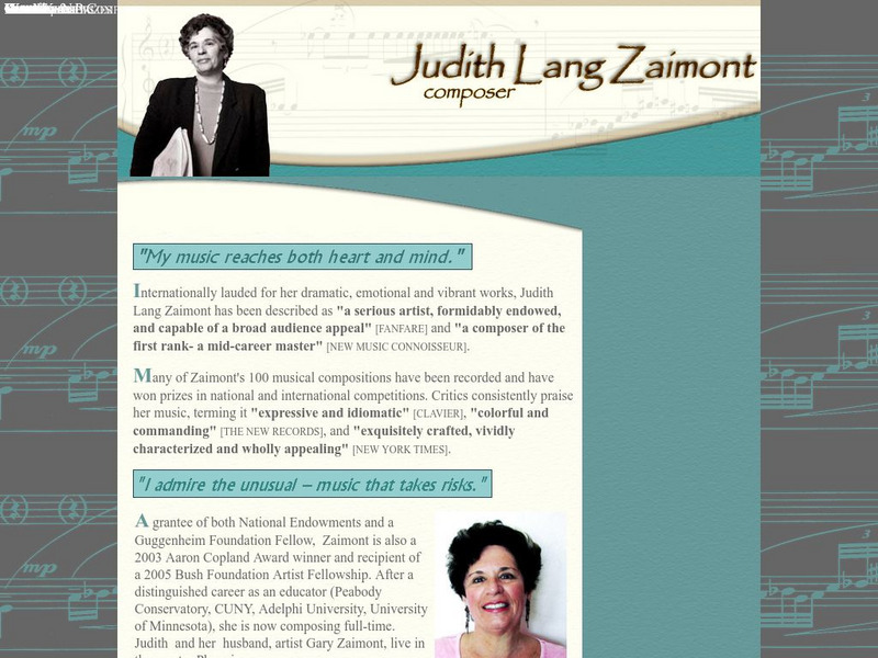 Judtith Lang Zaimont Composer Website Judtith Lang Zaimont Composer Website