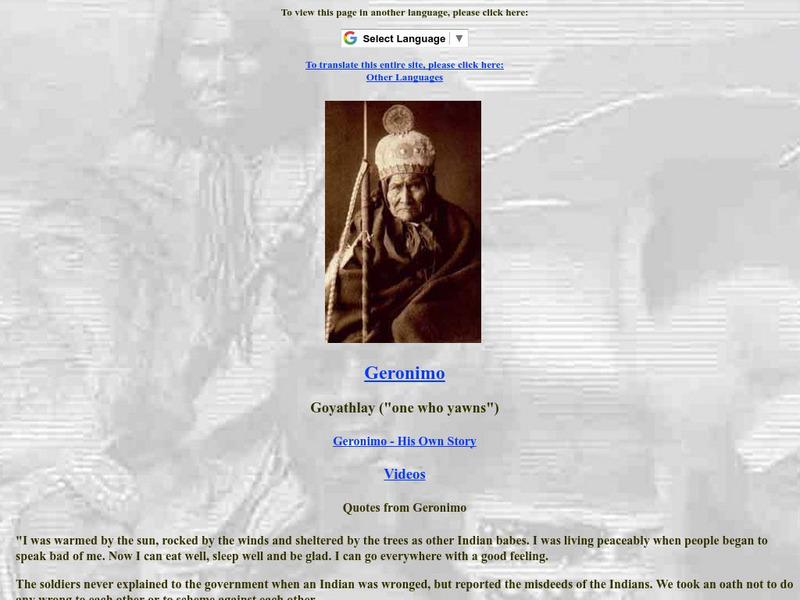 Indigenous Peoples Literature: Geronimo Website Indigenous Peoples Literature: Geronimo Website