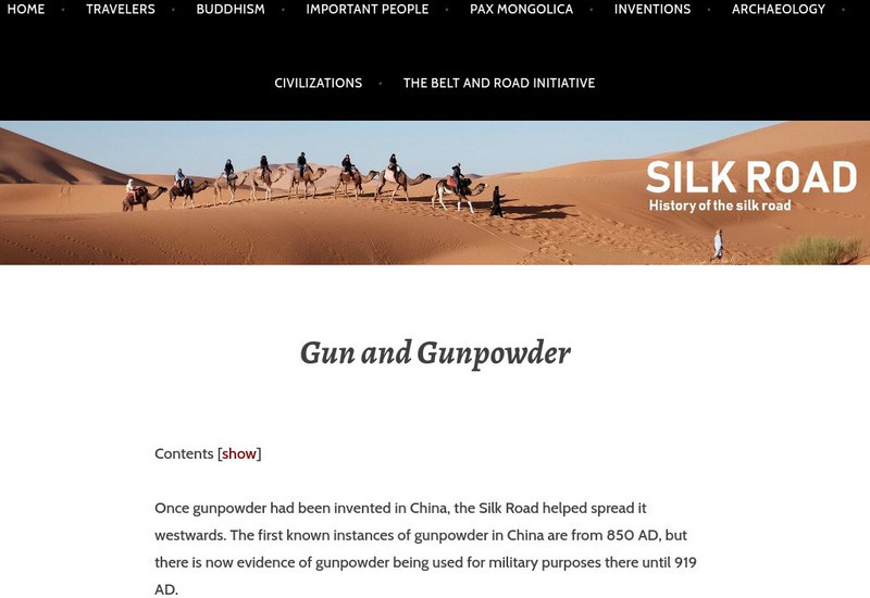 Silk Road Foundation: Gun and Gunpower Website